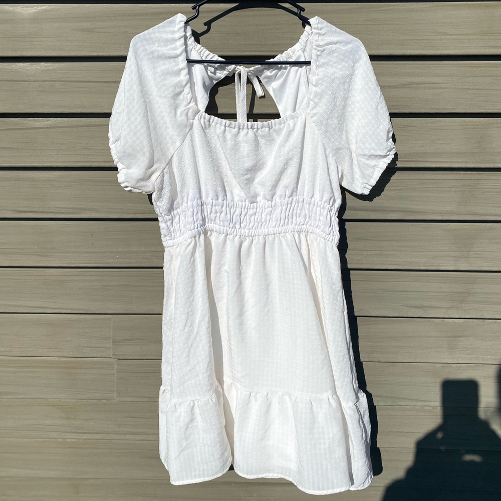 Maurices white shirt flowy Puff Sleeve Dress bridal shower dress